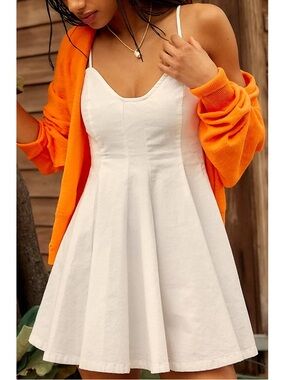 Free People - Tan Lines Stretch Linen Mini Dress